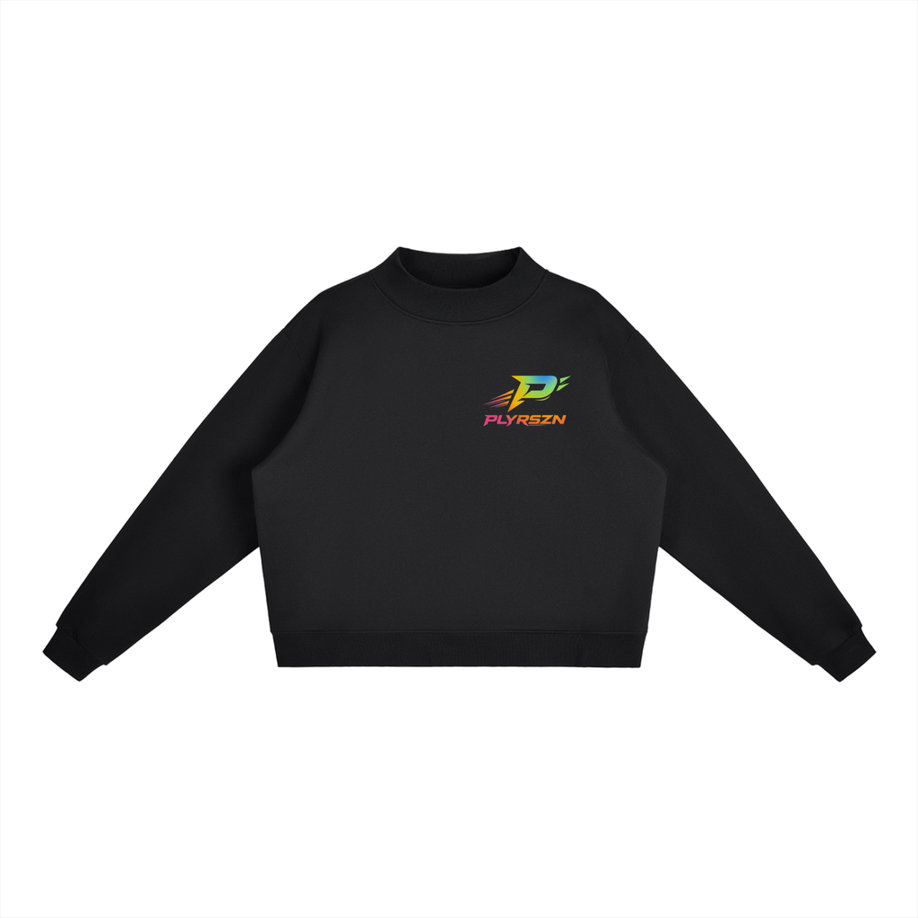 Essential Fleece Mock-Neck Crew Sweatshirt